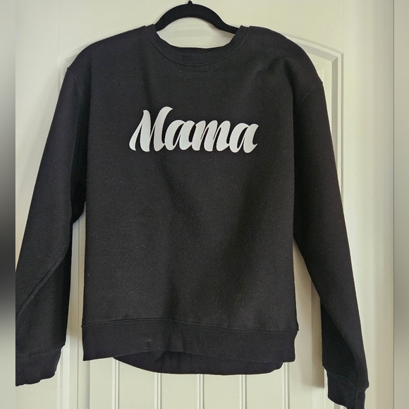 BRUNETTE The Label The "MAMA" Classic Crew Neck Sweatshirt | Black Size XS/S - Picture 1 of 3